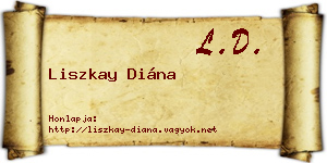 Liszkay Diána névjegykártya