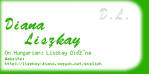 diana liszkay business card